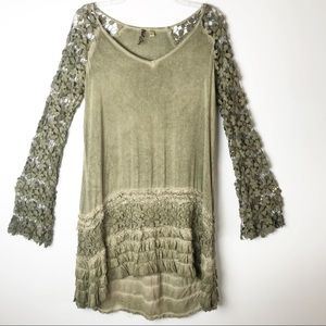 Black Swan "Only One" Ruffle & Lace Shift Dress